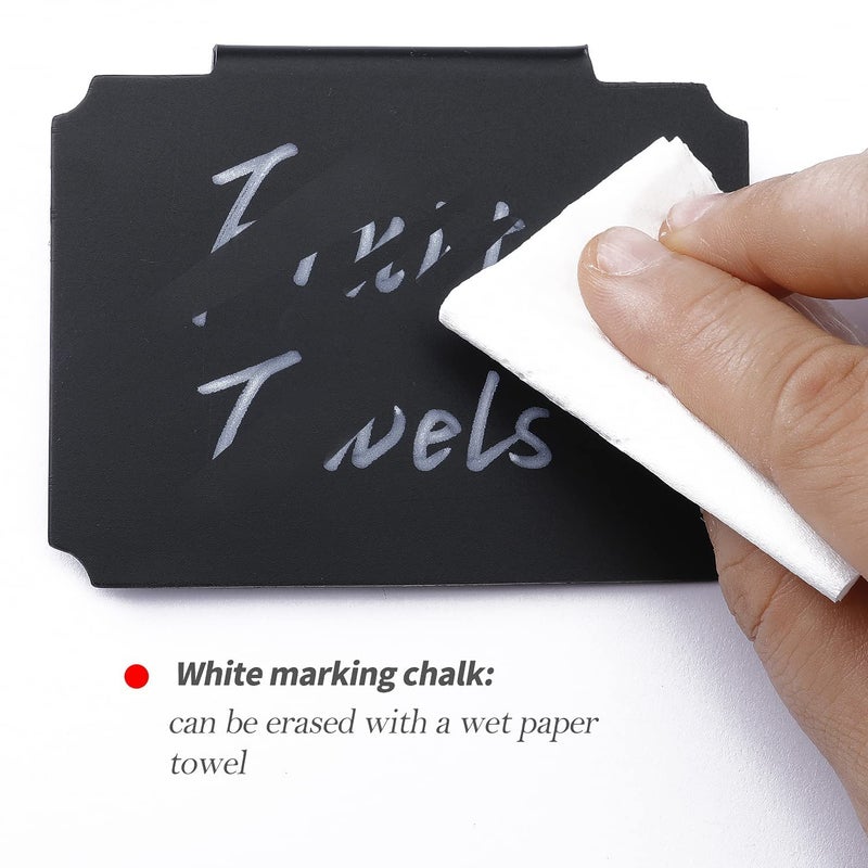 frtzal 10 Plastic Basket Bin Label Clip on Removable Basket Label Kitchen Pantry Basket Label Clip with White Chalk Markers for Storage Bin Basket Box Hanging Bin Clip Label (10) - Image 4